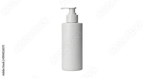 White Pump Dispenser Bottle for Lotion or Soap, Blank Label, Isolated on White Background