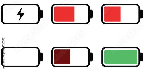 Power Indicator Graphics: A visual representation of battery charge levels, depicting the energy status from full to empty, using icons.