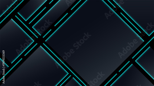 futuristic blue neon geomet...