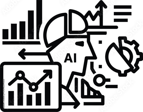 Artificial intelligence head profile processes data analysis with.