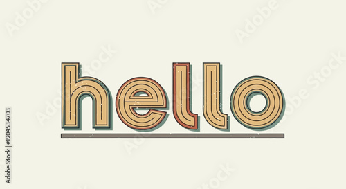 Retro Hello Text Design with Vintage Feel