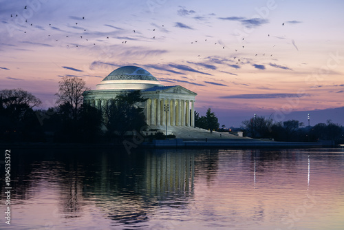 Photos Jefferson Memorial during sunset in winter - Washington DC United States