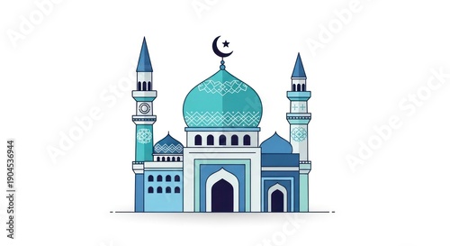 Illustration of a mosque building.