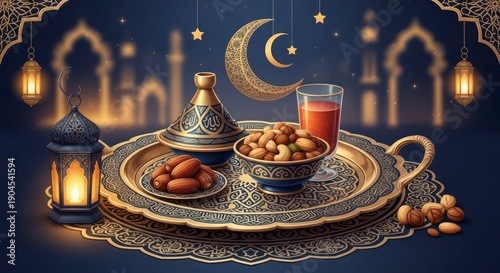 Ramadan iftar food and drink.