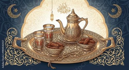 Traditional Middle Eastern tea set.