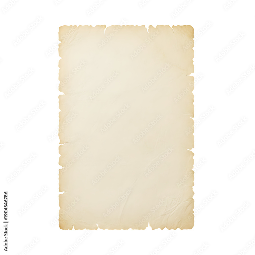 Fototapeta premium Parchment Paper over an isolated transparent background