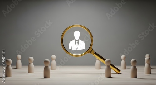 Magnified individual stands out in a crowd with a focus on one person