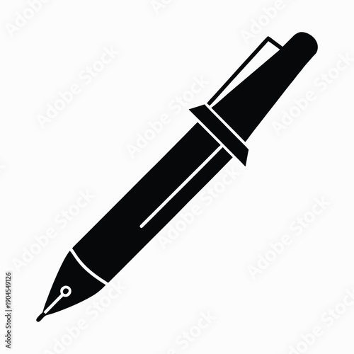 A black and white image of a fountain pen