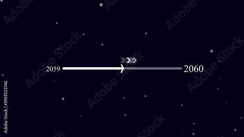 Motion graphic digital progressing  bar from 2049 to 2060 symbolizing future planning, strategic transition, innovation, and growth with focus on leadership, success, and business development.,4k 