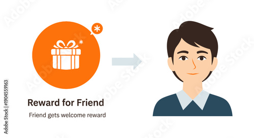 Referral Reward Program: Gift Icon to Person Icon