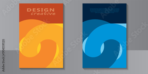 Book cover template, Brochure template vector design, Annual Report, Magazine, Poster, Corporate Presentation, Portfolio, Flyer, infographic, print ready blue and orange colour, vector eps 10