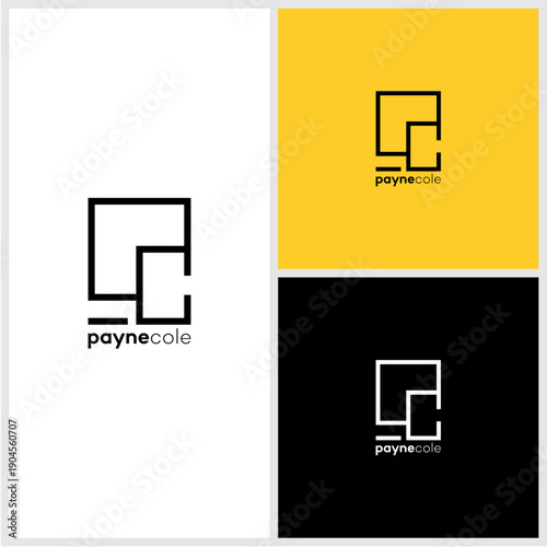 Minimalist Logo Design of Abstract Shapes and Business Name Payne Cole