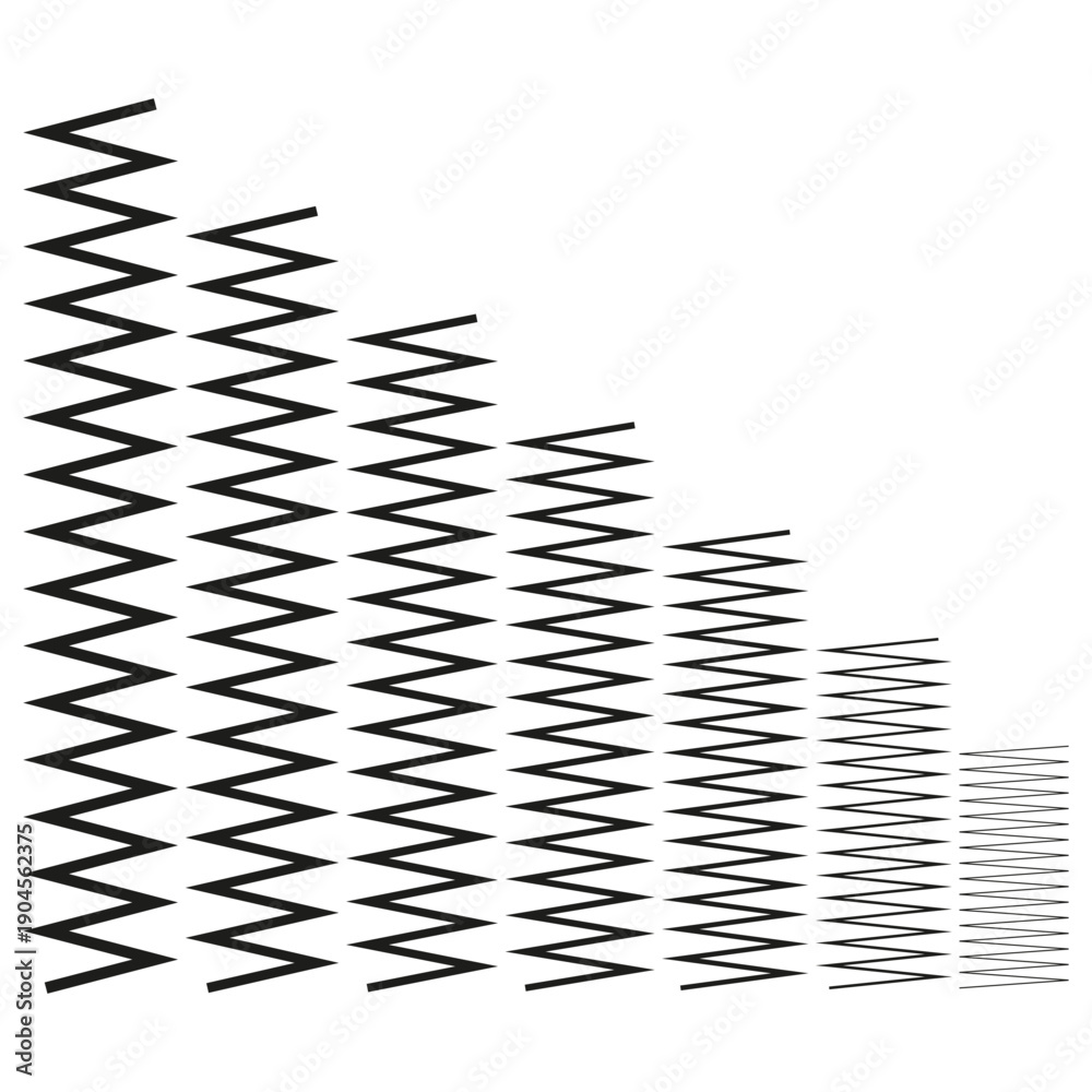 Obraz premium White spring icon. Zigzag line vector. Wave pattern shape. Vibration art symbol