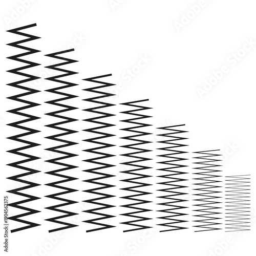 White spring icon. Zigzag line vector. Wave pattern shape. Vibration art symbol