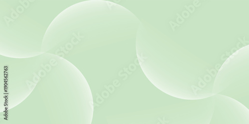 Minimalist soft Abstract Background in Gradient green and white Tones with Circles. Circle effect style geometric, abstract background.