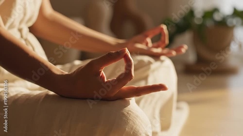 Wallpaper Mural Calm Meditation Practice With Mudra Hand Gestures On Lap. Torontodigital.ca