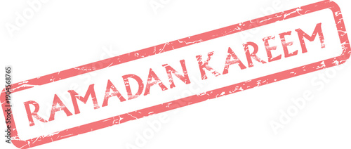 Vibrant red rubber stamp featuring the heartfelt greeting RAMADAN KAREEM for Islamic traditions