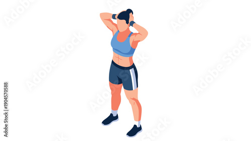 Energized female athlete in sportswear preparing for workout session