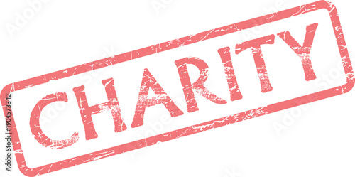 Red Grungy Rubber Stamp Impression Emphasizing the Concept of Charity and Giving