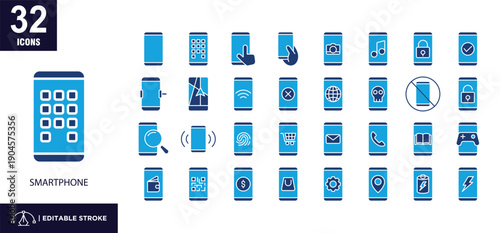 Smartphone mixed color Icon Set