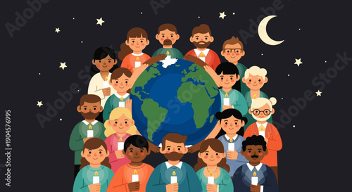 Diverse Group Holding Globe Together United.