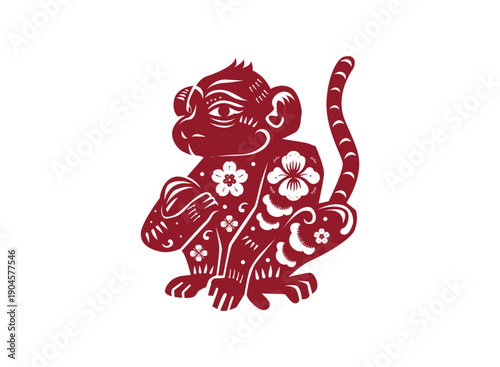 Devil and angel vector illustration with floral and decorative elements