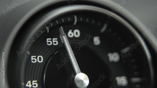 Extreme Macro Clock Hands on Car Dashboard Timepiece