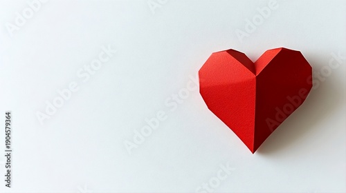 Wallpaper Mural red paper heart with copy space on white minimalist background Torontodigital.ca
