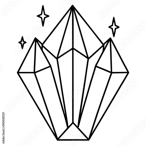 Crystal Stud line art
