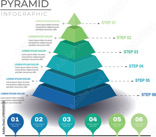 Colorful Triangle Infographic Template with 5 Stages for Data Analysis