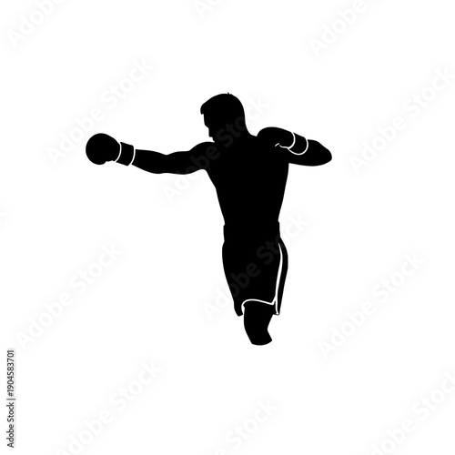 Minimalist Boxer Uppercut Silhouette