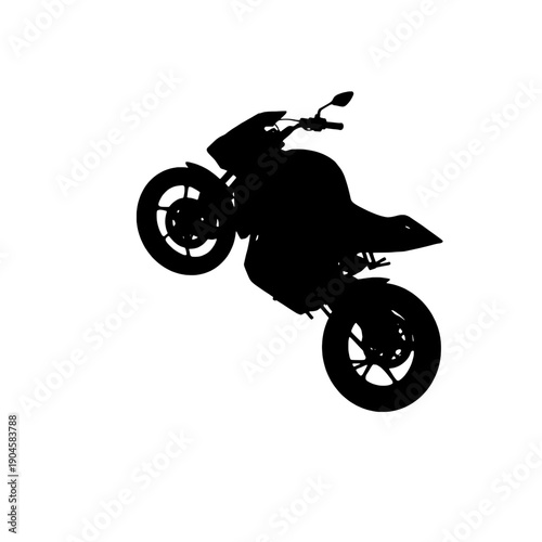 Motorcycle Stunt: Wheelie Silhouette