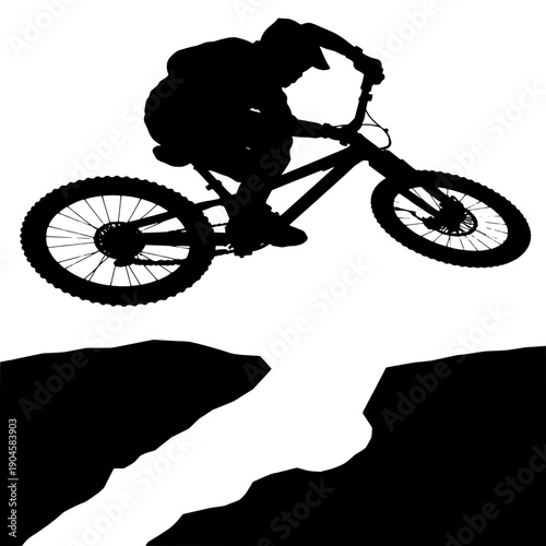 Mountain Biker Silhouette - High Jump
