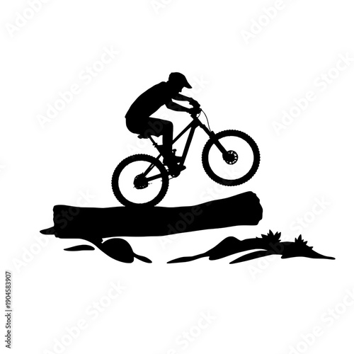 Mountain Biker Jumping Silhouette