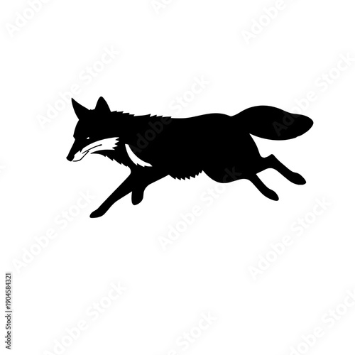 Red Fox Silhouette Action Pose