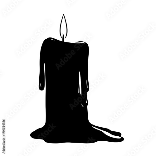 Rustic Candle Silhouette with Chunky Wax Drips