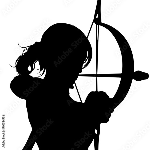 Silhouette: Female Archer Eye View