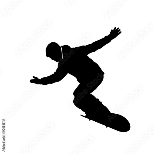 Simple Snowboarder Carve Silhouette
