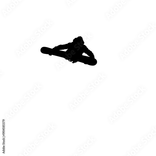 Snowboarder Carving a Turn Silhouette
