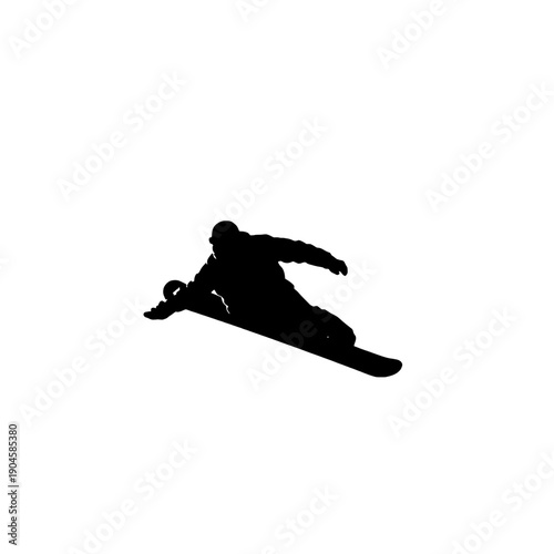 Snowboarder Carving a Turn Silhouette