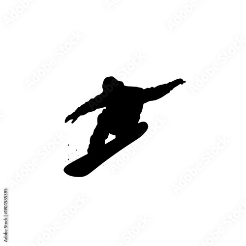 Snowboarder Carving Transition Silhouette