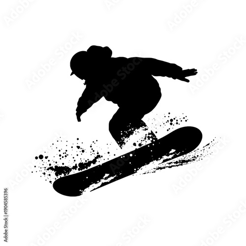 Snowboarder Carving Extreme Silhouette