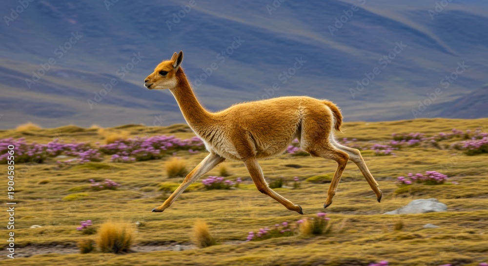 Fototapeta premium llama in the mountains