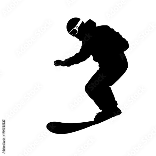 Snowboarder Silhouette Downhill Carving