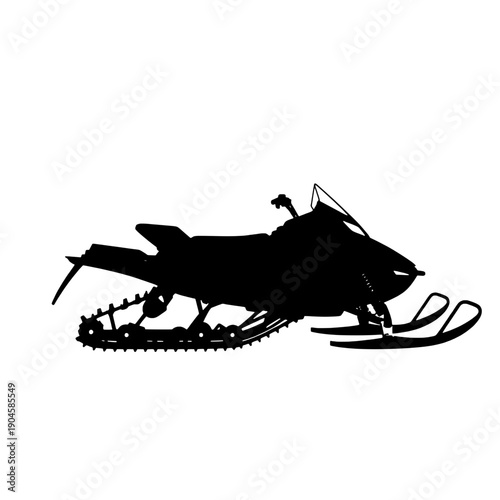 Snowmobile Side View Silhouette