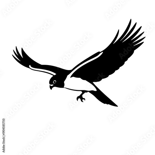 Stylized Peregrine Falcon Dive Silhouette