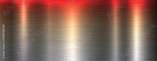 Silver metallic texture with a red hot edge, brushed metal texture background.
