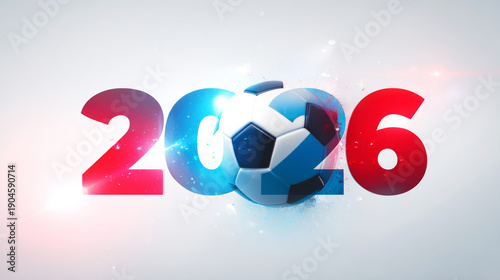 Free Download 2026 text with soccer ball replacing the zero, celebrating upcoming football championship, isolated on white - GFXLoad