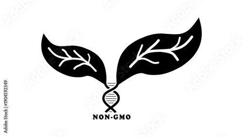 Non gmo symbol, black isolated silhouette