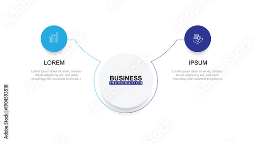 Business infographic template vector element with 2 step or options.